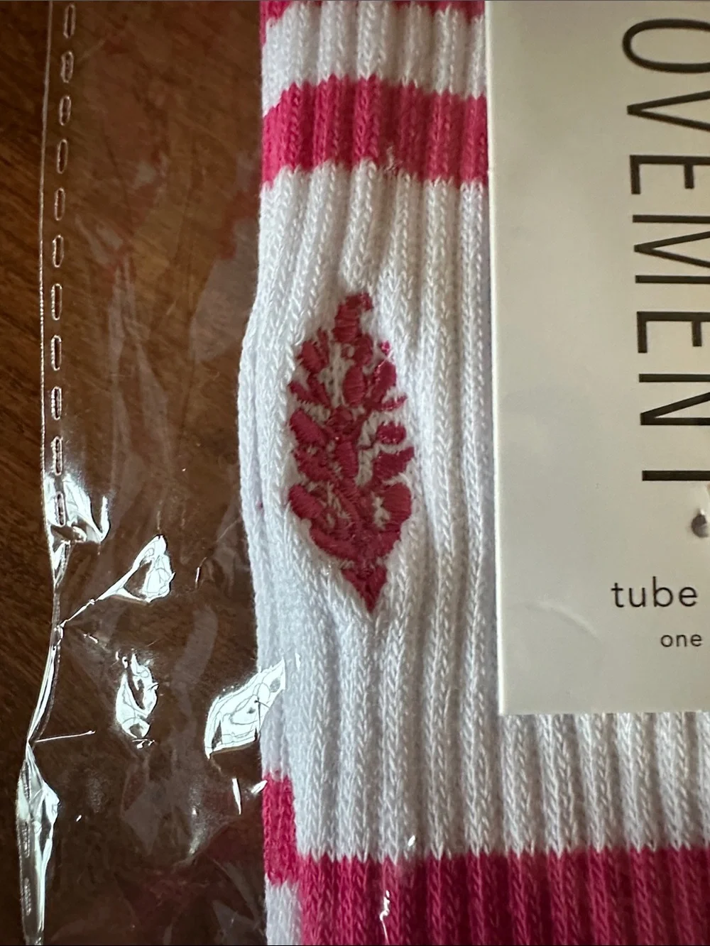 Free People Spring Break Prep Tube Socks - White & Pink NWT